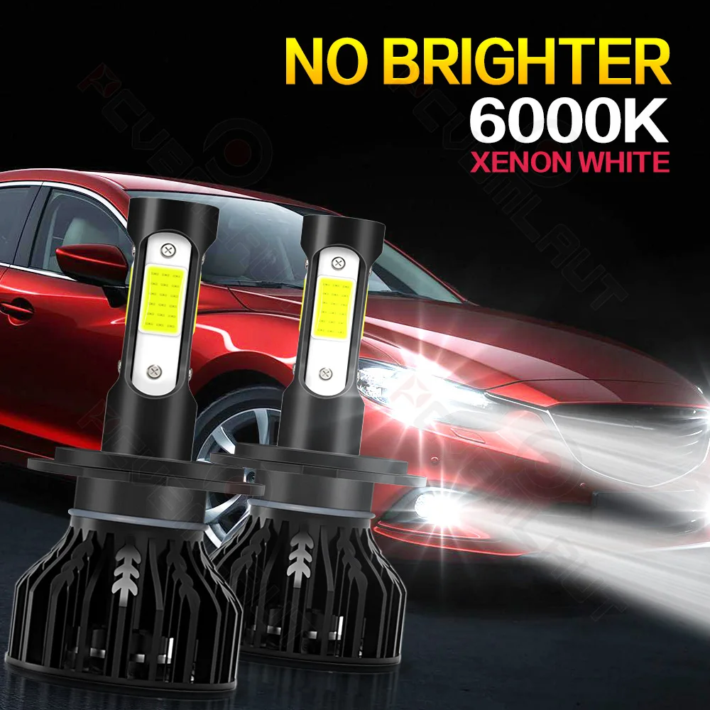 

PCVBMLAUT 2PCS Car lights 200601-H7 Super Bright LED Headlights High Low Beam Fog Light Bulb White 6000K Car accsesories