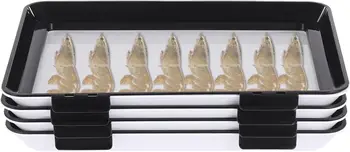 Set di 4 contenitori per salsicce/scatole per taglio a freddo Contenitori riutilizzabili per alimenti con chiusura sottovuoto per frigorifero, impilabili (nero) 1
