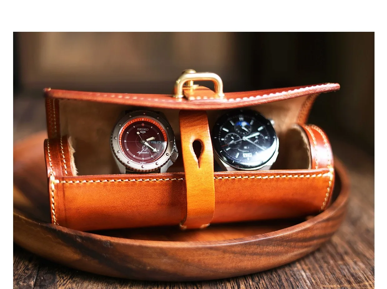 PNDME Vintage handgemachte pflanzlich gegerbte Rindsleder druckbeständige Brillenetui Tasche Luxus echtes Leder Aufbewahrungstasche – Detail 11
