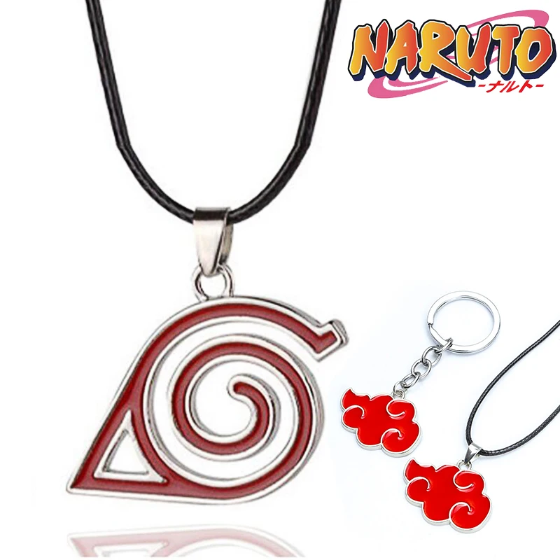 Naruto Anime Necklace Women Jewelry Men Gift Akatsuki Red Cloud