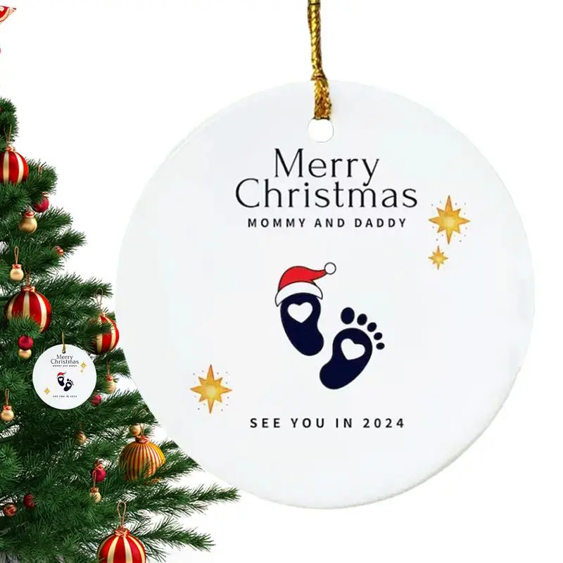 

New Christmas Tree Sign Ornaments Merry Christmas Tree Ornament With See You In 2024 Best Gifts For Expectant Parents Xmas Decor