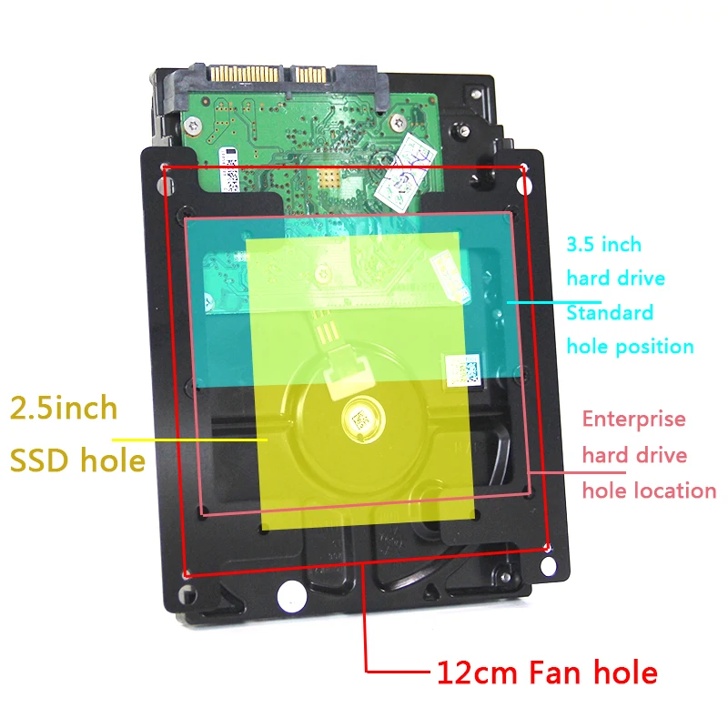 2.5/3.5 to 12cm Fan Position Adapter Bracket case Internal Hard Disk Position Expansion Bracket Chassis Accessories hard disk position bracket