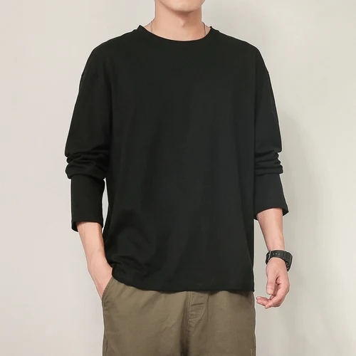 단색 반팔 티셔츠, 대형 라운드 넥, 긴 오버사이즈, 남성 상의, 여성 티셔츠 3