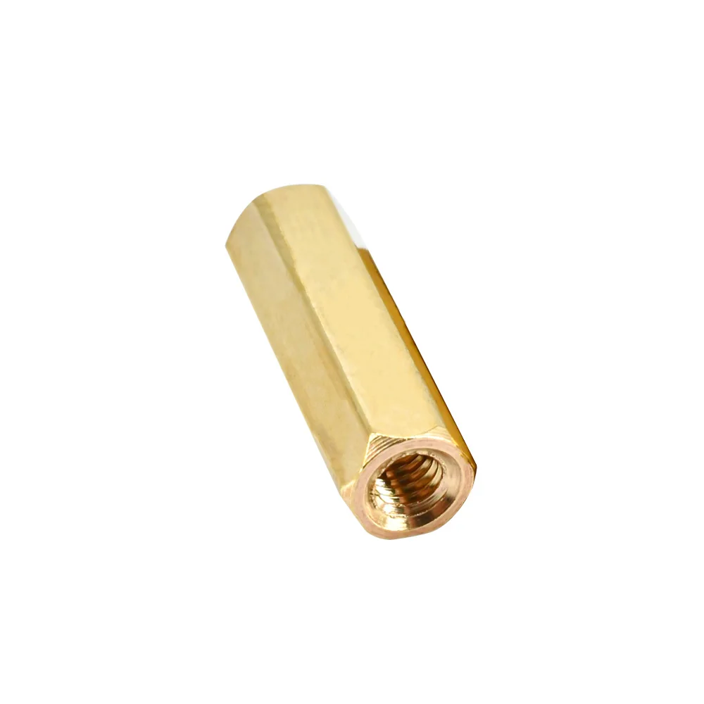thumbnail image 1 of H5.5xM4 Copper Threaded Motherboard Standoff Hex Brass Male Female Standoffs Column Double Pass Hex Brass Hollow Pillar 5-20Pcs, 1 of 5