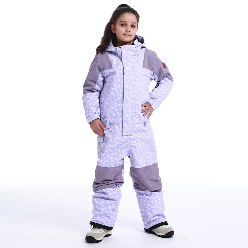 Sport Warm Children Jumpsuit Hooded One Piece Boys Snow Suit Outdoor Mountain Girls Skiing Overall Snowboard Kids Winter Clothes