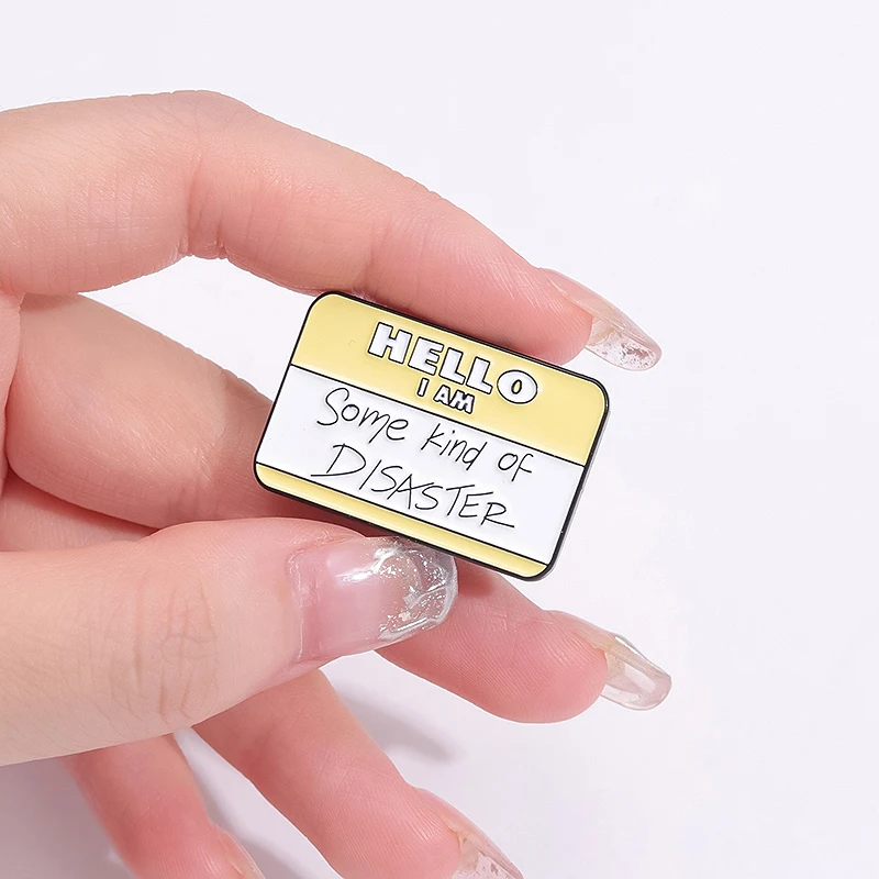 Quirky Anxious Dialog Enamel Lapel Pins Image 2