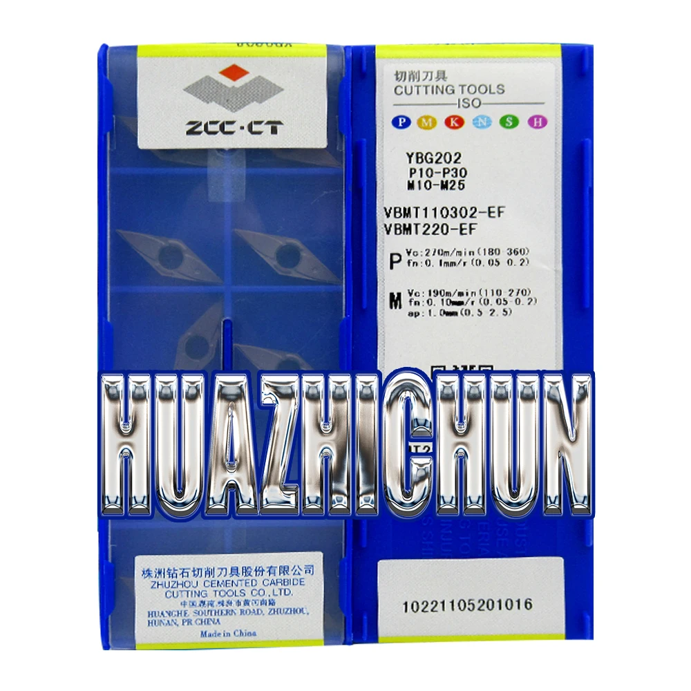 

HUAZHICHUN Carbide Insert YBG202 YBG205 VBMT110302-EF VBMT110304-EM YBM153 CNC lathe cutting blade Quality turning tool