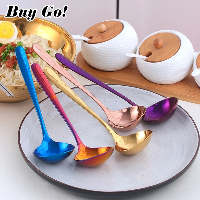 2pcs Stainless Steel Kitchenware Stainless Steel Cooking Spoon Gravy Ladle  Small