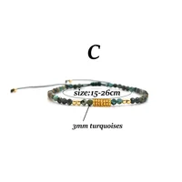 Vlen Natural Stone Turquoises Bracelets for Women 2mm/3mm/ beads 18 K Golden Plated Bracelet Minimalist Pulseras Boho Jewelry 5