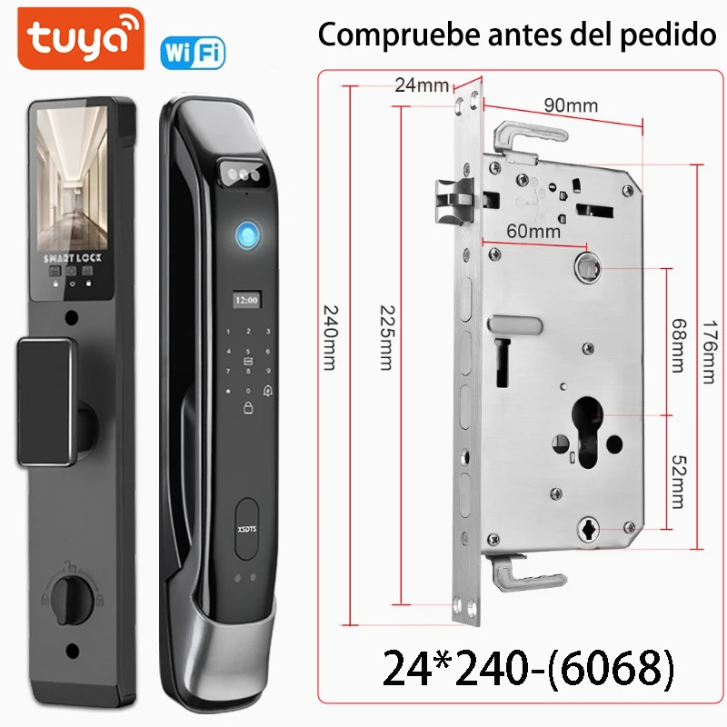 XSDTS Wifi facial Electronic lock biometrics Fingerprint Smart Door Lock Password 3D face recognition Camera Electronic Lock