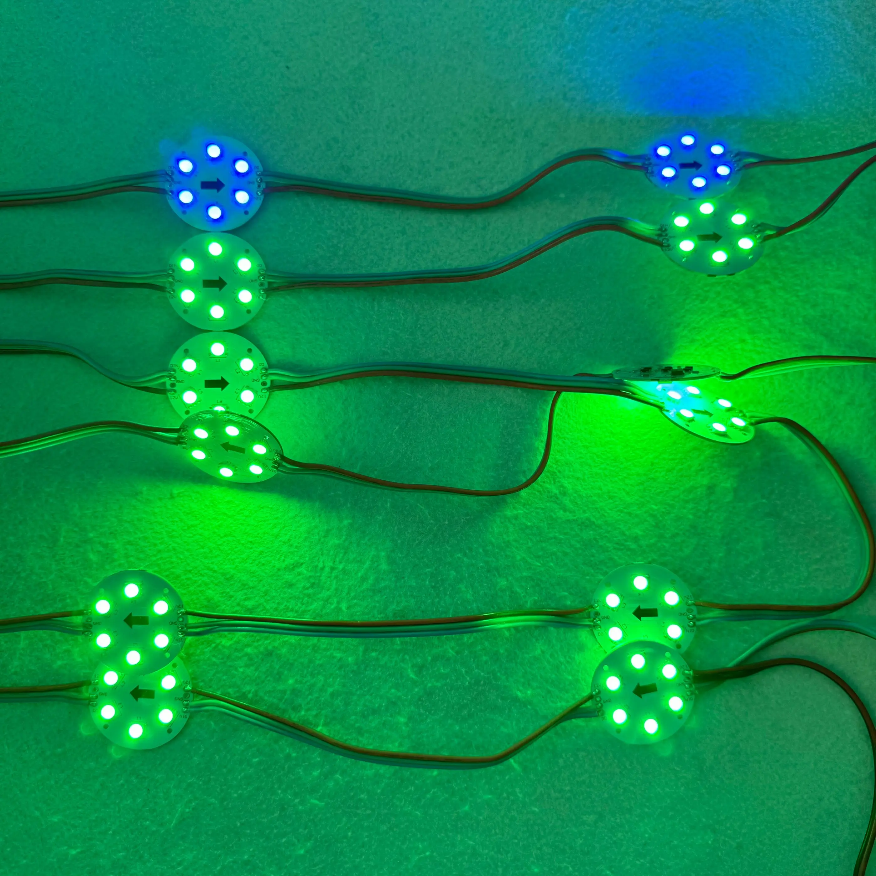 20 Pixels/String 38mm diameter WS2811 Pixel Module,non-waterproo;1.44W;DC12V RGB IC Addressable