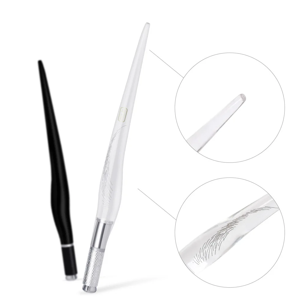 Cheapest 100pcs PCD Clear Handtool 3D Eyebrow Semi Permanent Pen Microblading Embroidery Pens free 10pcs micro blades