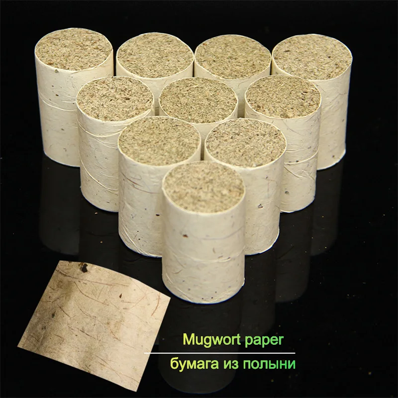 54Pcs Stone Grinding Process Pure Moxa Stick Mugwort Paper Roll Chinese Medicines Heating Moxas Therapy Warm Body Health Care