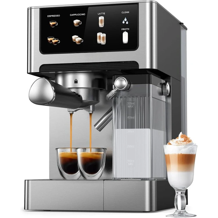 Espresso and Cappuccino Machine - 20 Bar Dual Boiler Latte Machines with Automatic Milk Frother - 3 in 1 Coffee Maker wi