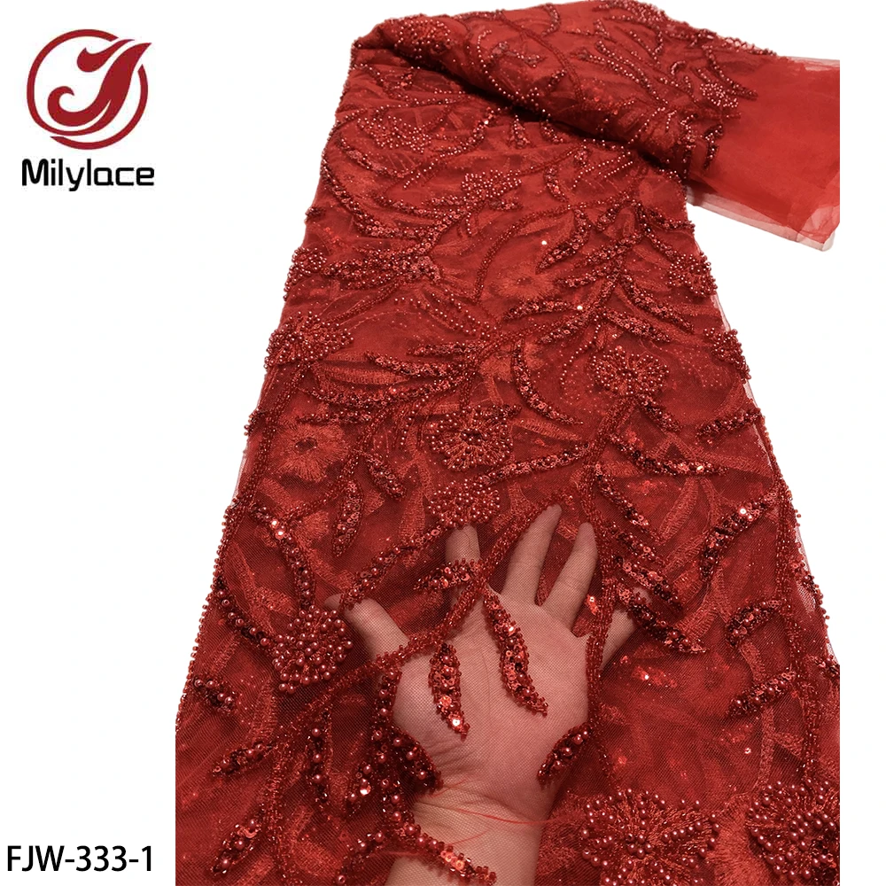 

2022 новейшая африканская ткань кружево высокого качества французская Тяжелая бисерная кружевная ткань для свадебных торжеств