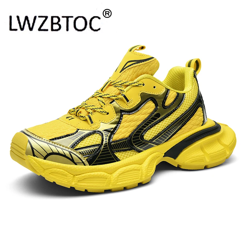 

LWZBTOC Lovers Clunky Sneakers Fashion Couple Dad Shoes Fluorescent Light Weight Trendy Sport Shoes Running Shoes Mens Womens
