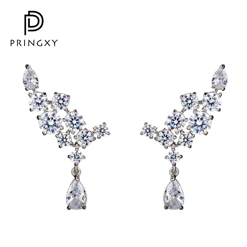 

PRINGXY 925 Sterling Silver Angel Wings Earrings Love Wings Ten Diamond All-match Sparkling Wedding Party Gift Fine Jewelry 2023