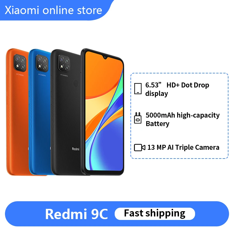 Xiaomi Redmi 9C global version smartphone 3GB + 64GB 13MP rear camera MTK Helio G35 6 53 &quotbig display 5000 mAh | Мобильные
