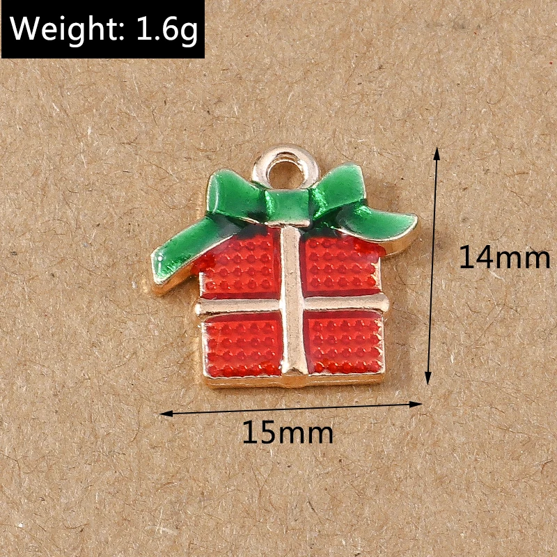 10 stücke Emaille Weihnachten Santa Claus Schneemann Charms Anhänger für Schmuck Herstellung Ohrringe Armband DIY Halskette Zubehör – Detail 31