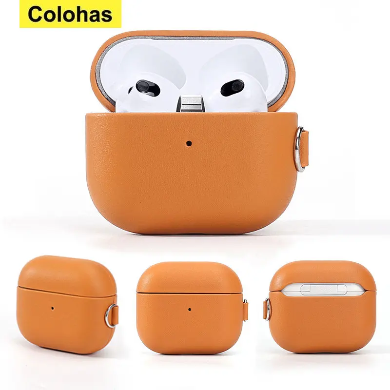 

Для Airpods 3 Lychee зернистая кожа чехол для наушников искусственная микрофибра из флока защита для наушников кожаные наушники с брелоком