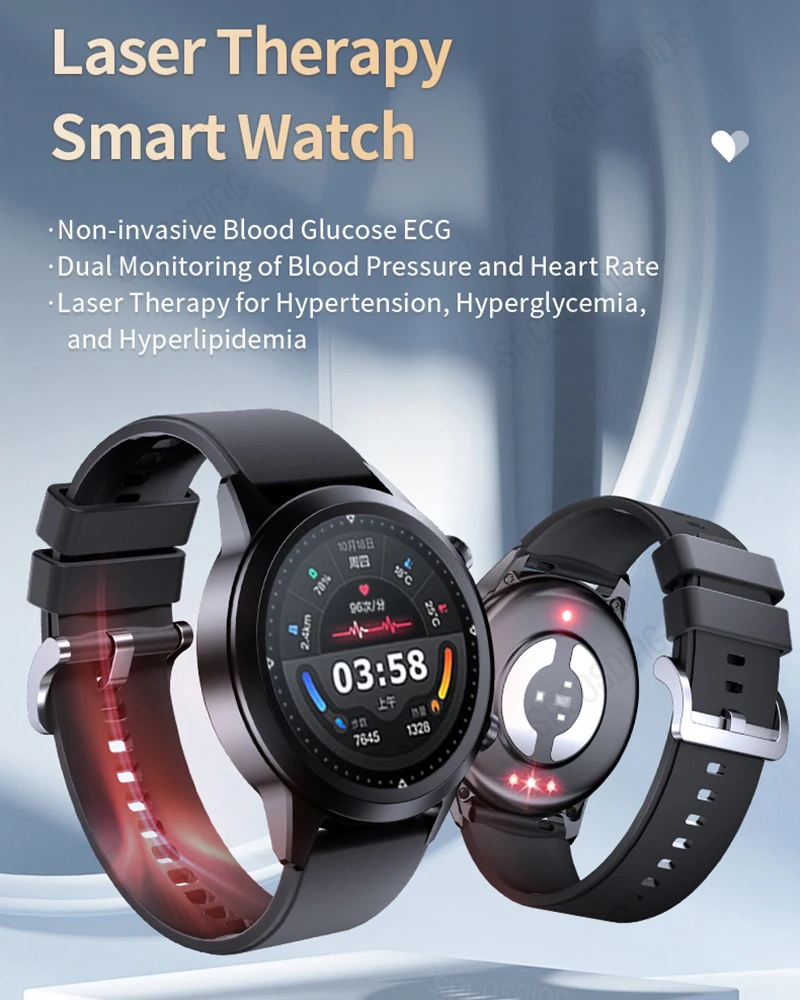 

Sapphire Glass Blood Glucose Smart Watch ECG+PPG Body Temperature Heart Rate Monitor Men Healthy Blood Pressure Smartwatch Women