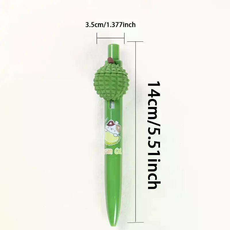 귀여운 두리안 프레스 투 시 캣 젤 펜 귀여운 0.5mm 검정 잉크 시그니처 펜 문구 선물 필기구