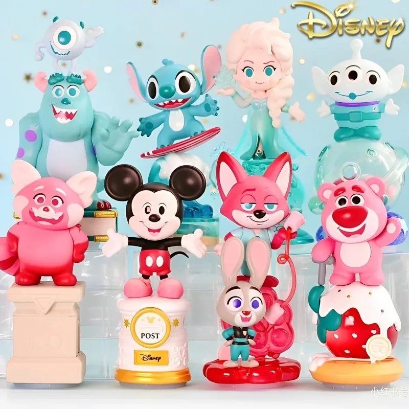Disney Anniversary 100Th Anniversary Series Blind Box Mickey Strawberry Bear Stitch Cute Ornament Decoration Bambole Anime