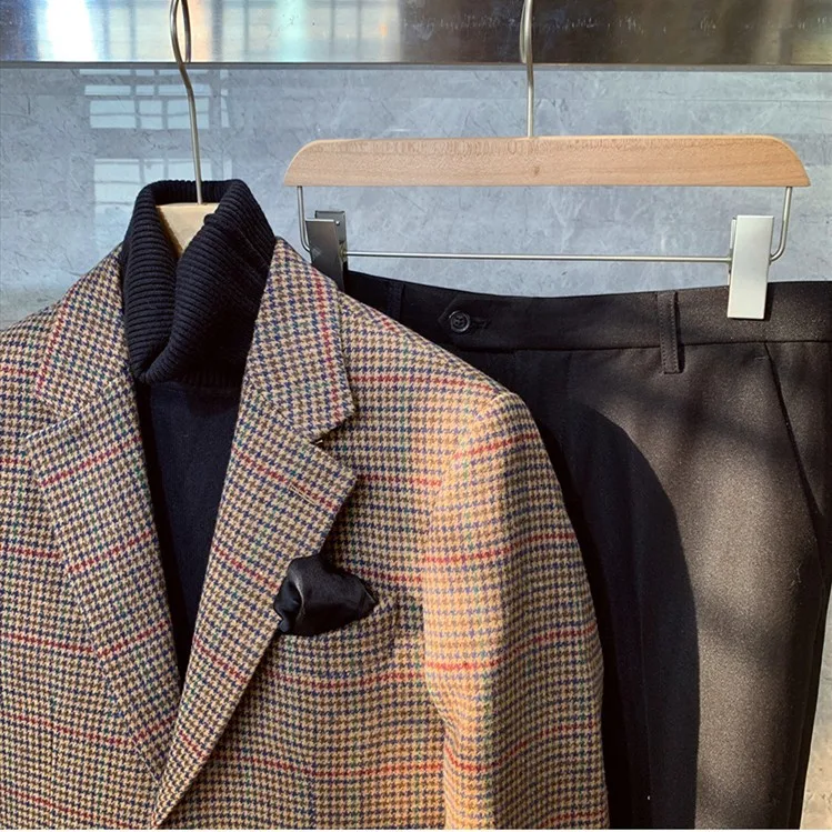 Herbst und Winter verdickte Wollanzugjacke für Herren, Anzugwolljacke im koreanischen Stil, große Business-Mode – Detail 3