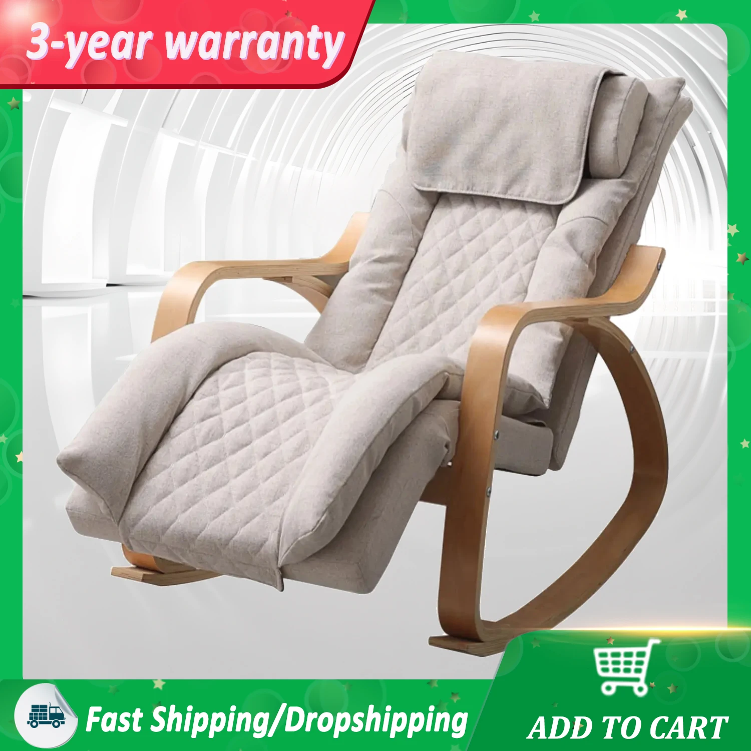 Cheap Relax Armchairs Sofa Home Rocking Portable Relaxing Vibrating Massage Chair Leisure Beach Sofa Comfortable Rocking Chair