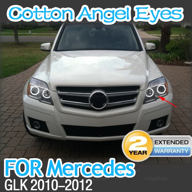 Car-Styling Dual Color Bianco Giallo Led Halo Rings Cotton Light Per Mercedes Benz Glk X204 280 300 320 350 2008-2012 Accessori