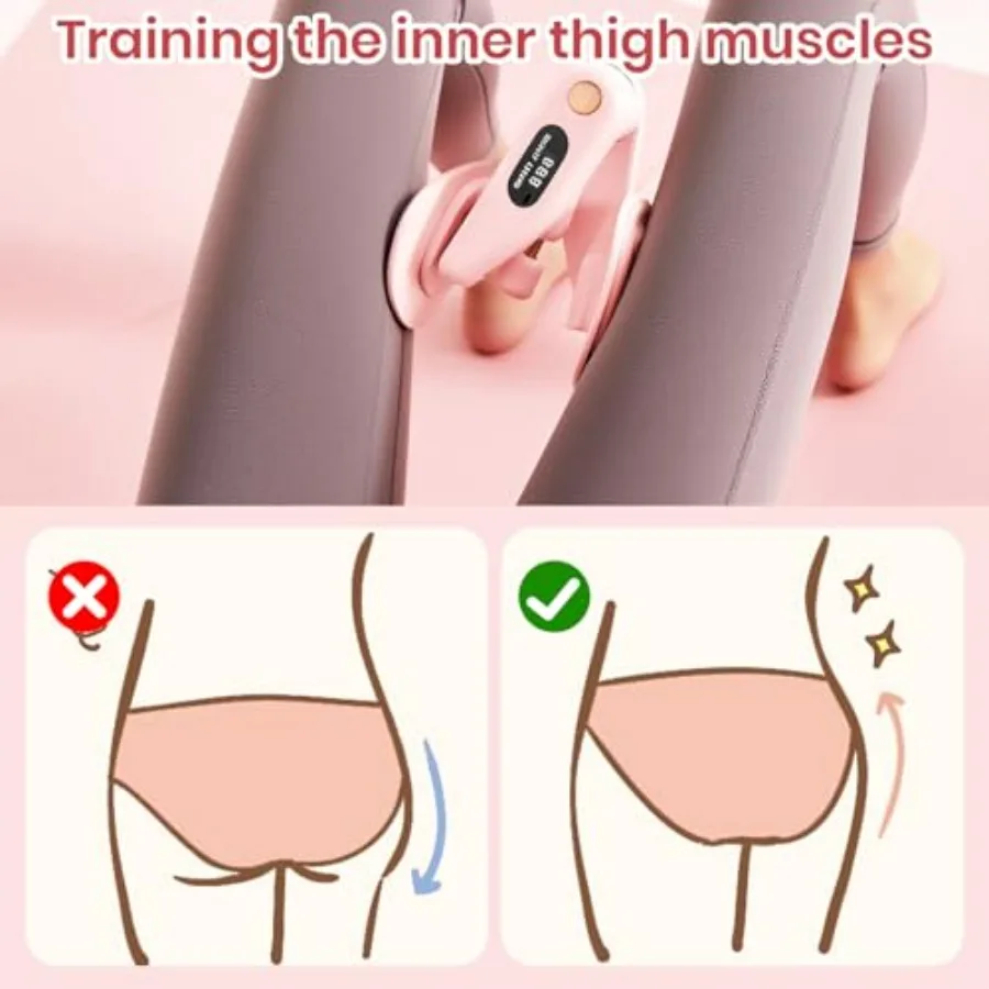 Thigh Master Exerciser for Women, 360°Adjustable Resistance Inner Pelvic Floor Muscle Thigh Exerciser and Back Training Rope -50