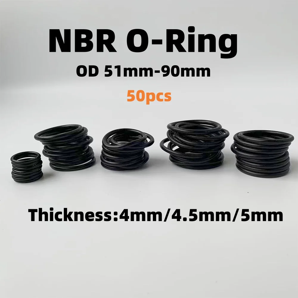 

50 NBR Black O Ring Gasket Rubber Gaskets Seal Ring Nitrile Rubber High Pressure O-Rings NBR Corrosion Oil Resist Sealing Washer