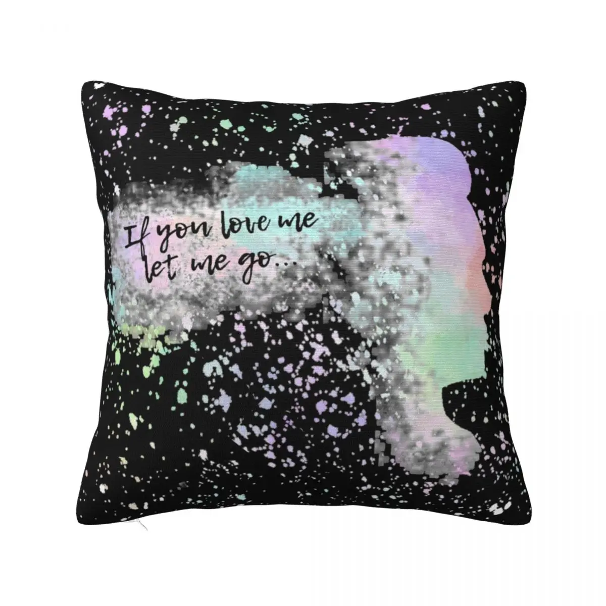 

If you love me rainbow splatter paint Throw Pillow Cushion Cover Luxury Decorative Cushion Cover