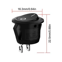 10Pcs SPST Snap-in Switch ON Off 2 Pin Round Snap Rocker Boat Switch AC for Car Auto Boat Household Appliances 3