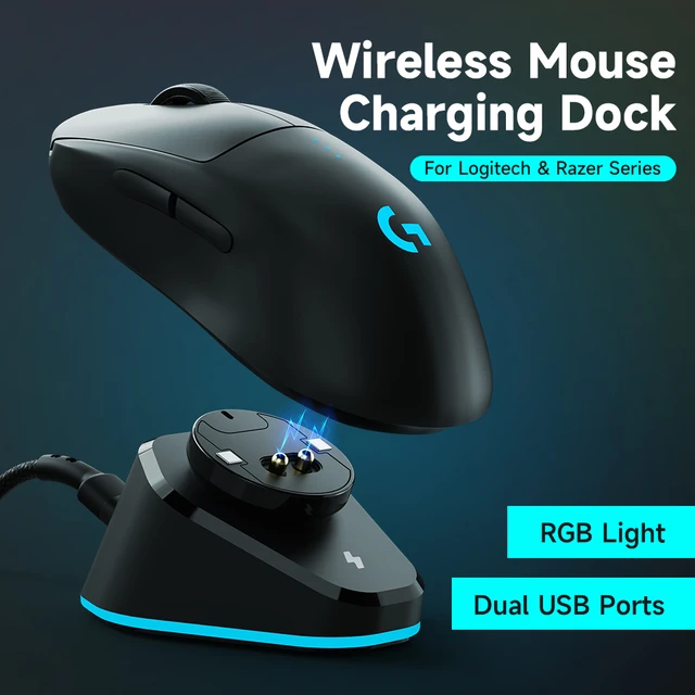 Souris de jeu sans fil, chargeur QI, Rechargeable, pour Logitech G403 G703  PRO G502 G903 GPW