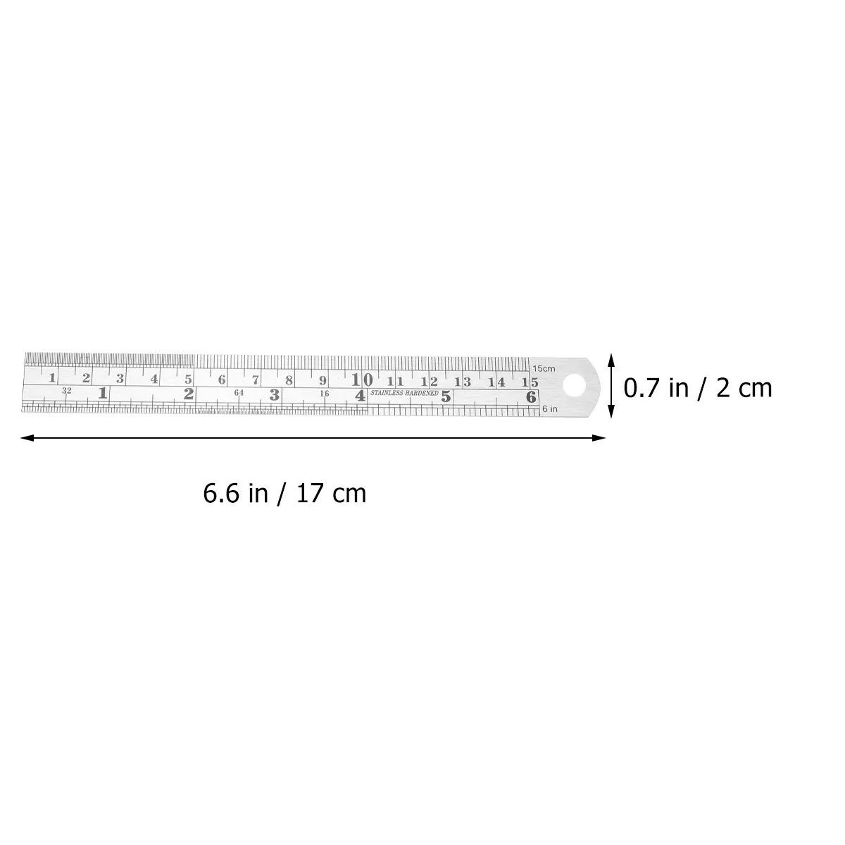 4Pcs 더블 스케일 스테인레스 스틸 직선 자 컴팩트 15Cm 학교 용품 제도 도면 측정 도구 자