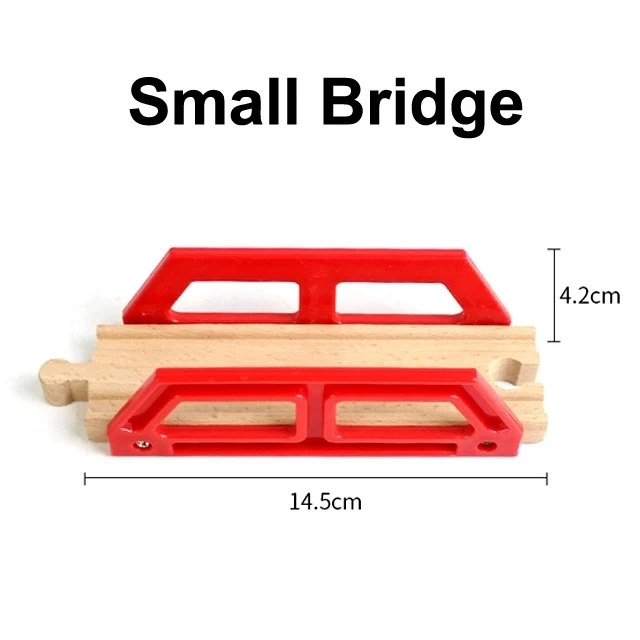 Wooden Railway Track Accessories Set with Bridge and Tunnel