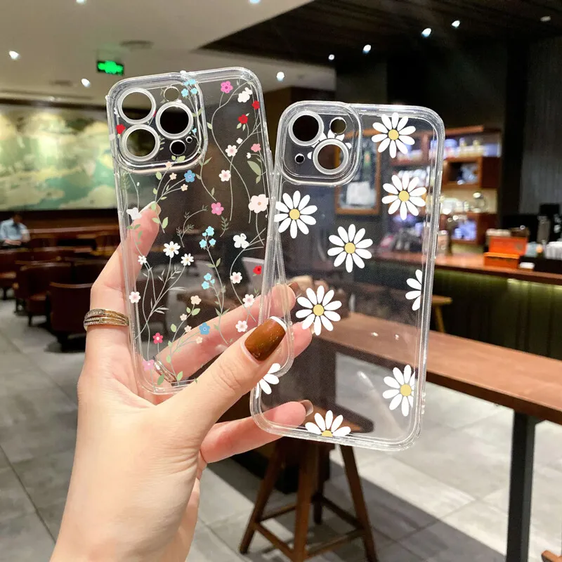 Daisy Flower Clear Silicone Phone Case Cover
