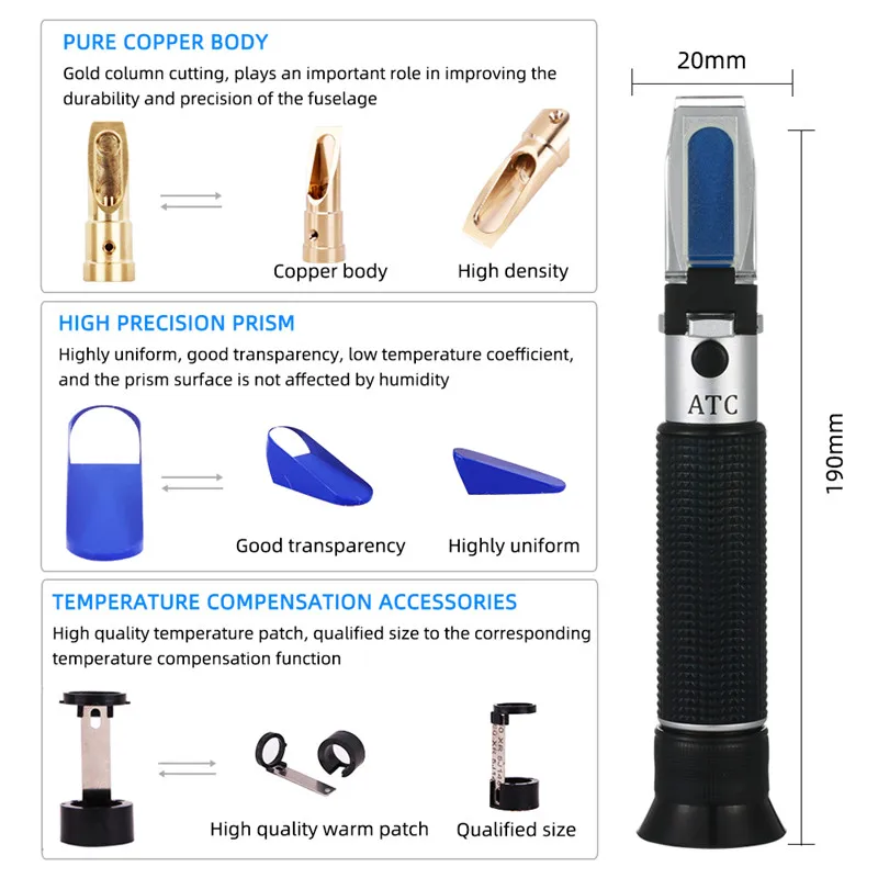 Cats Dogs Urine Refractometer Professional Pet Protein Hemoglobin Specific Gravi