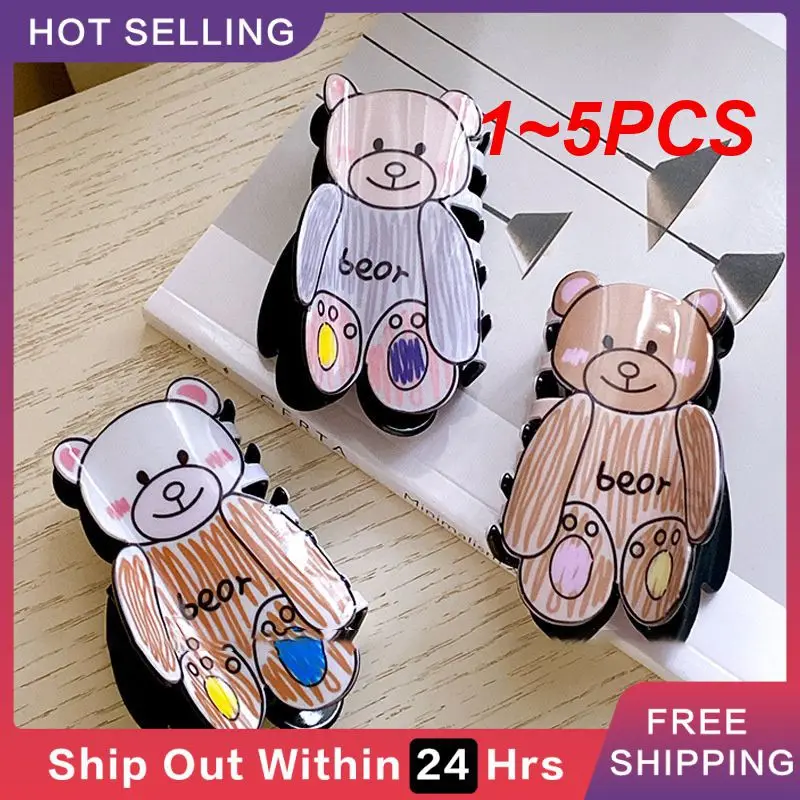 

1~5PCS 3d Card Issuance Comfortable To Wear Soft And Comfortable Shark Hairpin Fashionable Hair Accessories Hairpin Bear Hairpin