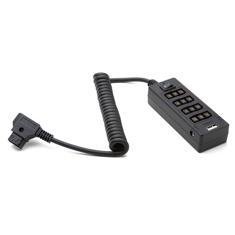 USB 출력 전원 케이블 디스트리뷰터 분배기 허브 박스, 사용하기 쉬운 안톤 바우어 V 마운트 배터리용, D-Tap to 4 암 D-Tap 2 DC
