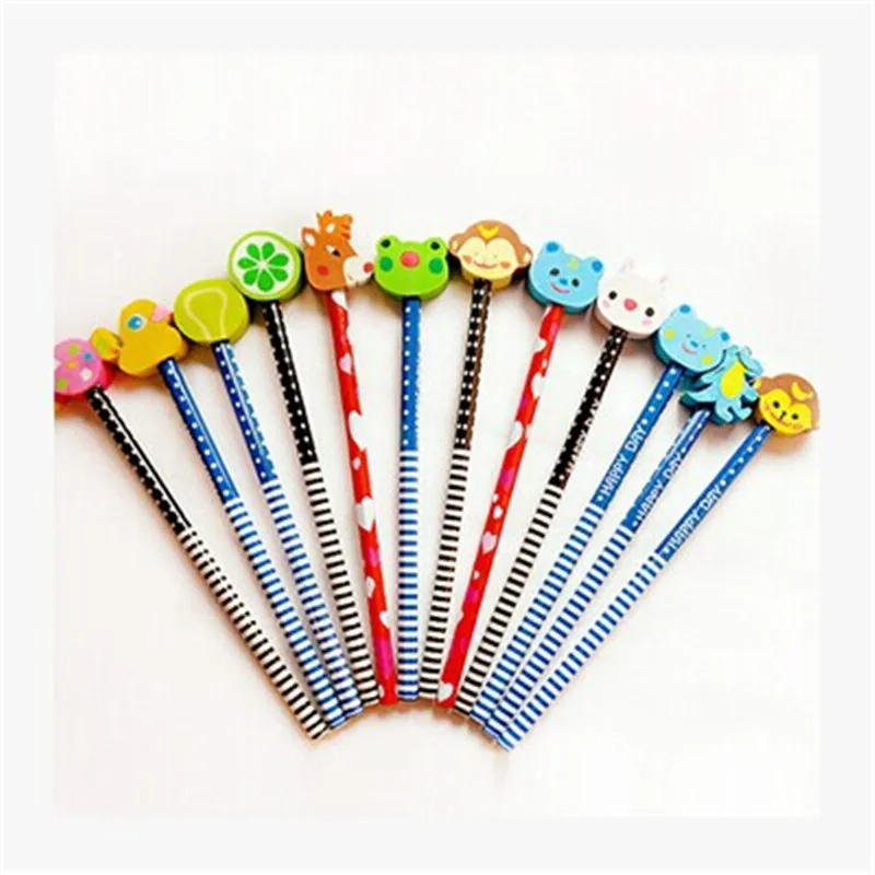 

DL C101 wholesale pencil children Kawaii supplies primary school prizes for Korean creative lovely cartoon with eraser stationer