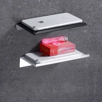 1pc Wall-mounted Phone Holder Creative Multi-functional Phone Storage Rack Sundries Holder Shelf Tray Charging Stand 1