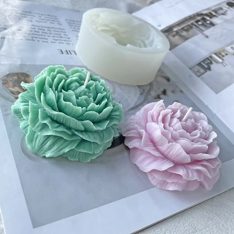 Large Flower Bouquet Candle Mold Peony Flower Ornaments Soaps Silicone Mould  DIY