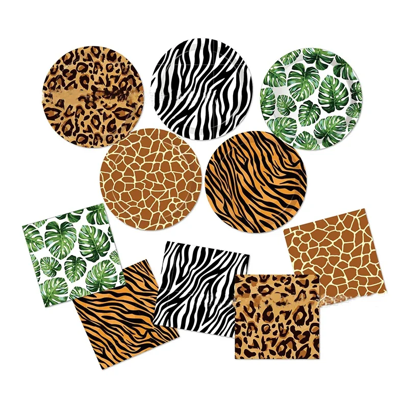SANYUANHE Luipaardprint Verjaardagsdecoratie Set,Goud Luipaard SANYUANHE Luipaardprint Verjaardagsdecoratie Set,Goud Luipaard