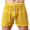 Men's Sexy Big Mesh Hollow Out Boxer Shorts Men Leisure Household Transparent Nets Board Shorts Male Underwear 1