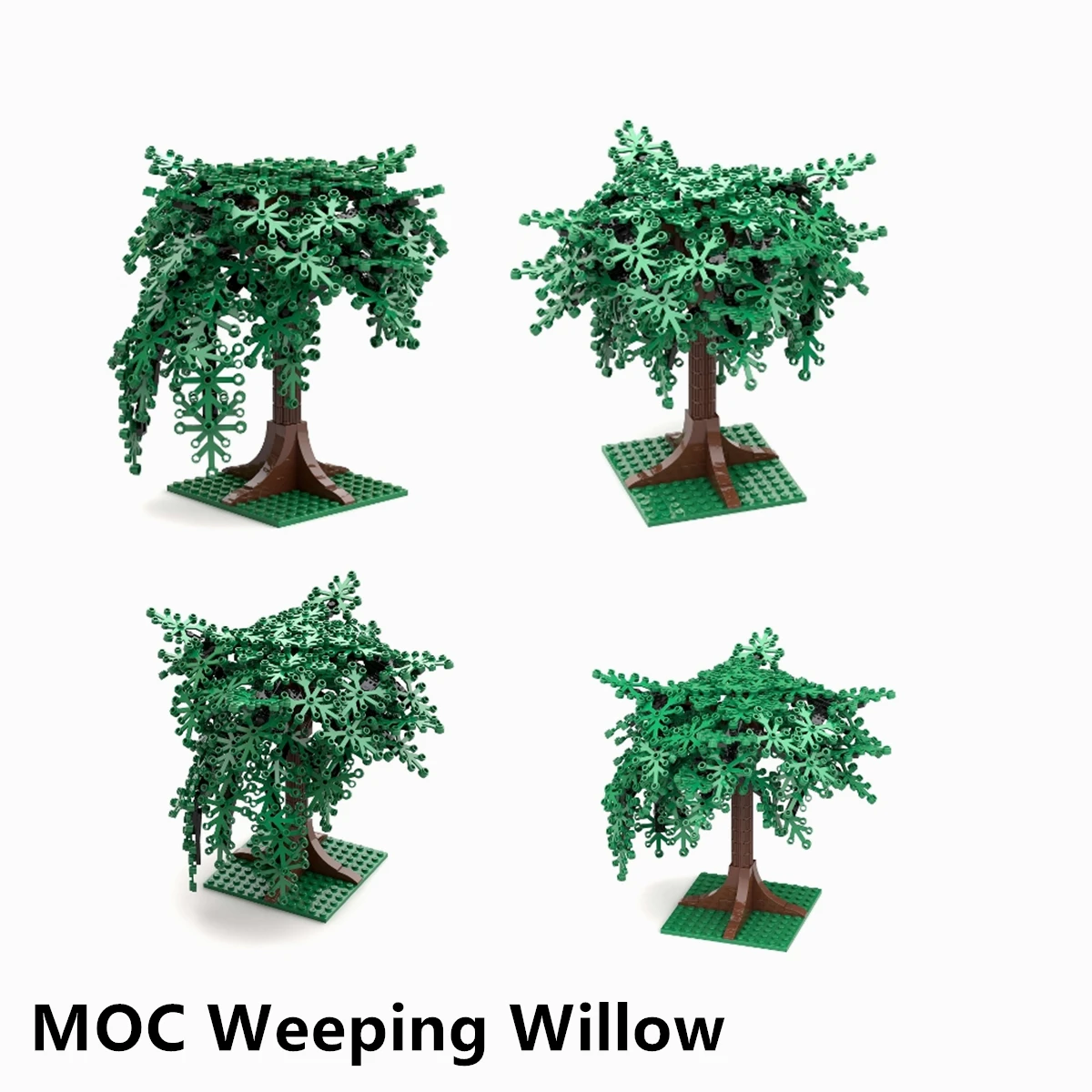 Gebäude blockiert Moc Trauerweide Szene Moc Suite Bäume Blumen und Pflanzen High-Tech DIY Teil Spielzeug Moc Set