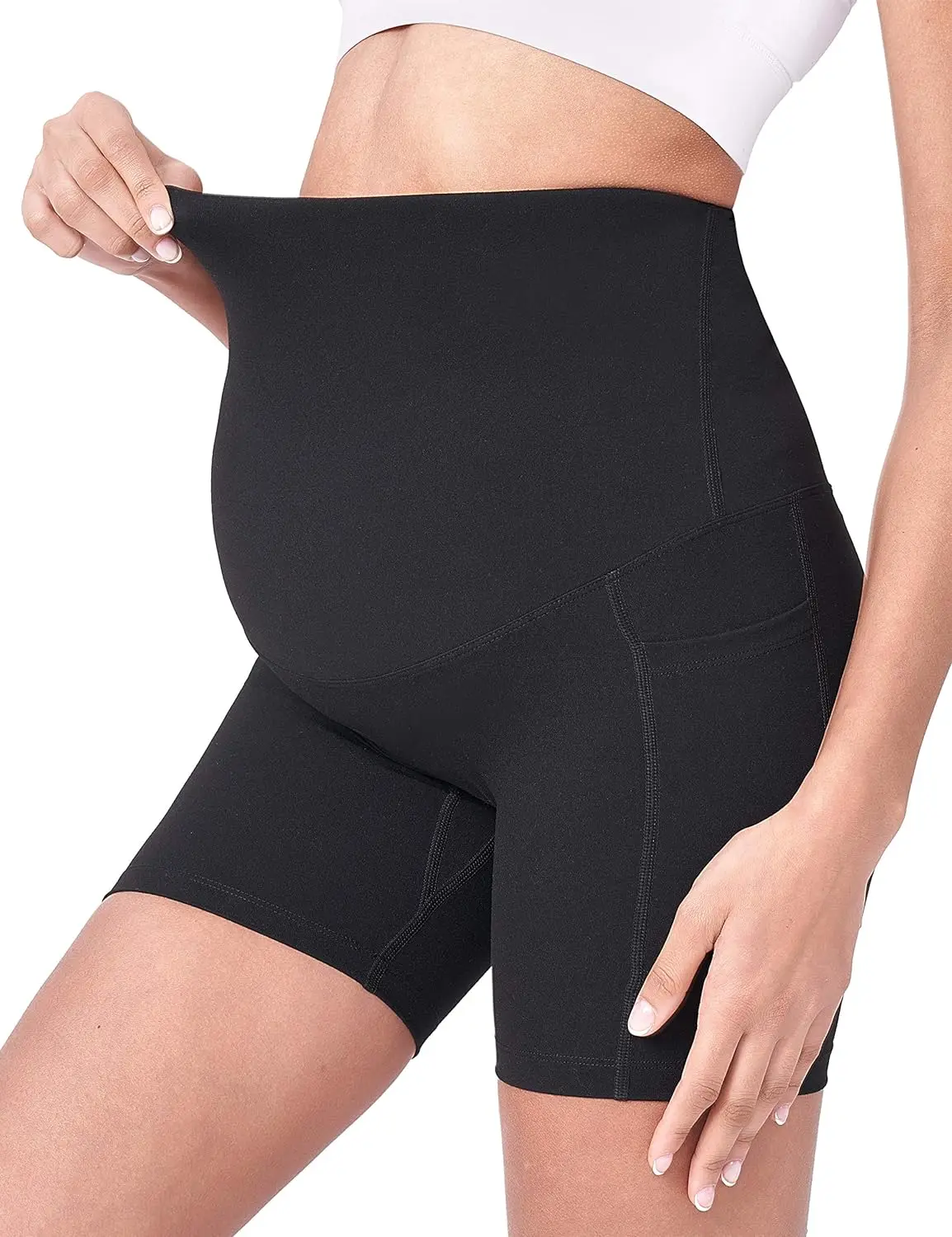 Pregnant Shorts Pregnant women pants summer thin bottomed capris shorts yoga shark pants summer clothing