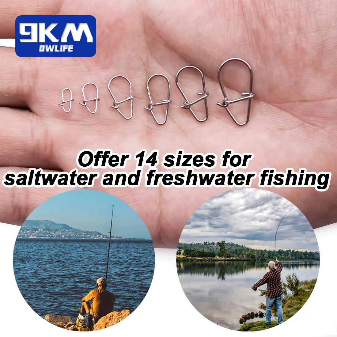 Fishing Snaps 50~200Pcs Fishing Clips Fast Crankbait Snaps Fishing Lures Connectors Saltwater Fishing Duo Lock Lure Stainless