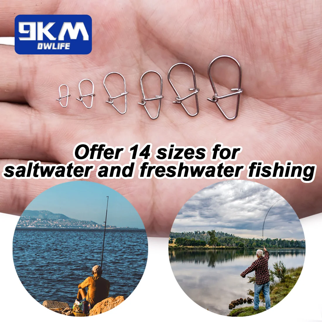 Mousquetons pêche rapides 50-200 pièces - Clips pour crankbaits et leurres eau salée
